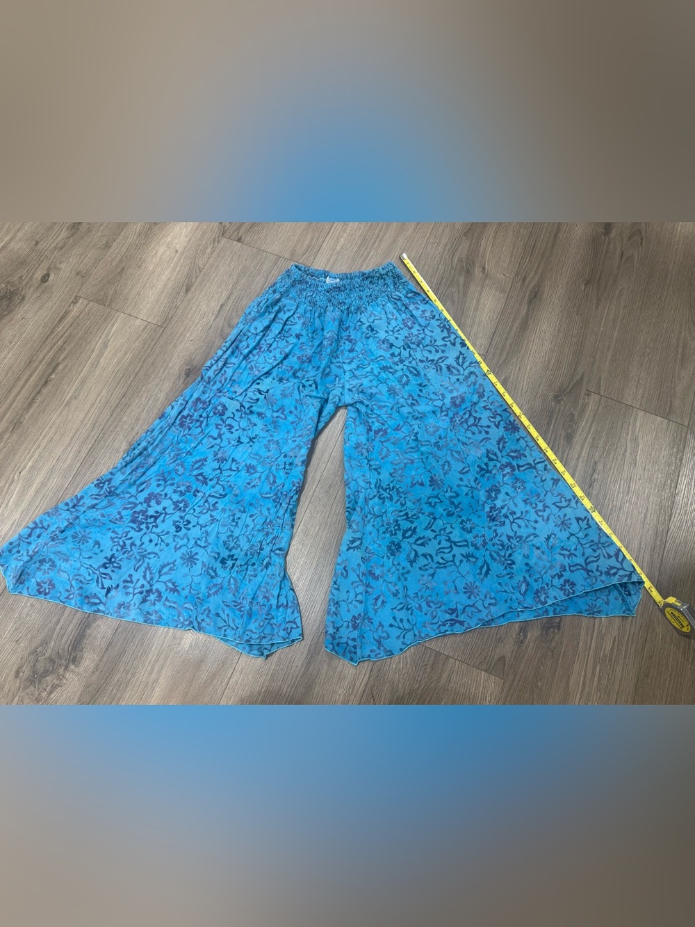 Girls Blue Floral Wide-Leg Palazzo Pants boho